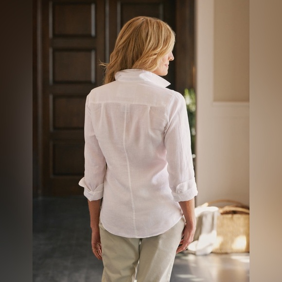 Frank & Eileen BARRY Tailored Button-Up Linen Shirt - Picture 4 of 8